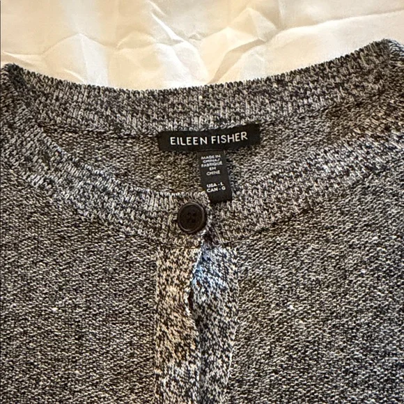 Eileen Fisher Button-Front Knit Vest in Heather Gray - Picture 2 of 3